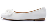 1 x RAW Customer Returns Feversole Women s Fashion Round Toe Ballet Flat Fluffy Elastic Cute Bow White 38 EU - RRP €28.99