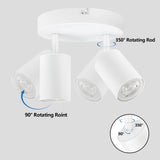 1 x RAW Customer Returns BOYIR ceiling spotlight LED white ceiling spotlight 2 bulbs swiveling 350 ceiling lights round kitchen lamp ceiling light GU10 ceiling lamp spots ceiling light for bedroom, without bulb - RRP €21.17