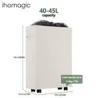 1 x RAW Customer Returns IHOMAGIC Laundry Hamper with Wheels 40L - Slim Foldable Laundry Hamper, Standing Rectangular Laundry Hamper, Slim Laundry Buckets for Hotel, Family Storage Beige  - RRP €23.29