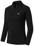 1 x RAW Customer Returns AjezMax Women s Running Shirt Long Sleeves 1 4 Zip Sweatshirt Sports Yoga Fitness Outdoor Tops Black Large - RRP €27.99