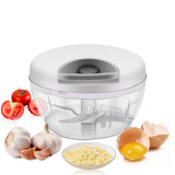 1 x RAW Customer Returns Erato manual chopper, multi-chopper with pulley 500ml 5-second onion chopper, manual onion cutter, vegetable cutter for vegetables, fruit, nuts, garlic - RRP €14.99