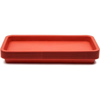 1 x RAW Customer Returns Rectangular plastic flower pot saucers, pack of 8, terracotta, 31.5 x 16.5 cm - RRP €19.99