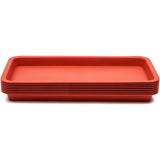 1 x RAW Customer Returns Rectangular plastic flower pot saucers, pack of 8, terracotta, 31.5 x 16.5 cm - RRP €19.99