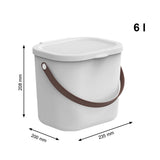 4 x RAW Customer Returns Rotho Albula storage container with lid 6L storage system storage box with handle made of recycled plastic storage BPA-free matt white  - RRP €49.6