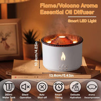 1 x RAW Customer Returns Volcano Humidifier, Ultra Silent Flame Diffuser Humidifier 360ML, Jellyfish Flame 2 Mist Mode Aromatherapy Flame Humidifier, Waterless Auto Off Air Diffuser White  - RRP €32.27