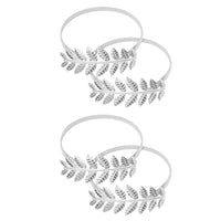 5 x Brand New Nudiuhis Curtain Tiebacks, Modern Style Decorative Curtain Tiebacks for Curtains with Metal Leaf Pattern, Adjustable Length Silver  - RRP €96.0