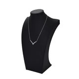 1 x RAW Customer Returns MINGZE Jewelry Display Stand, Black Velvet Necklace Pendant Chain Chest Display Stand, Height 20cm, Black Velvet H-shaped - RRP €12.89