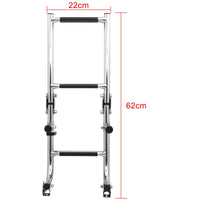 1 x RAW Customer Returns Swimming ladder foldable tube sport 3 steps, marine stainless steel telescopic boat boarding ladder, marine stern entrance pontoon marine yacht, for swimming pool deck boat, yacht deck ladder floating deck 120Kg - RRP €75.02