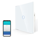 1 x RAW Customer Returns JIMEIDA Smart Touch Light Switch, No Neutral Wire Required, Alexa Switch Works with Google Home, White Screwless Glass Panel, 1 Gang - RRP €21.01