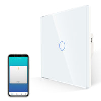 1 x RAW Customer Returns JIMEIDA Smart Touch Light Switch, No Neutral Wire Required, Alexa Switch Works with Google Home, White Screwless Glass Panel, 1 Gang - RRP €21.19