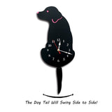 1 x RAW Customer Returns Ukey Creative Dog Acrylic Wall Clock Swinging Tail Pendulum Wall Clock for Living Room Bedroom Kids Room Kitchen Home Decoration Battery Not Included - RRP €22.8