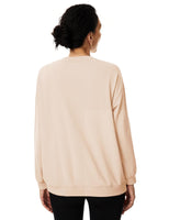 1 x RAW Customer Returns Tapata Women s Round Neck Sweatshirts Long Sleeve Pullover Sweatshirt Soft and Comfortable Top Drop Shoulders Loose Fit, Beige, M - RRP €33.26