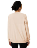 1 x RAW Customer Returns Tapata Women s Round Neck Sweatshirts Long Sleeve Pullover Sweatshirt Soft and Comfortable Top Drop Shoulders Loose Fit, Beige, XL - RRP €33.26