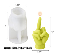 1 x RAW Customer Returns Middle Finger Candle Mold, 3D Hand-Molded Silicone Resin Mold For Scented Candle Soap Wax Cake Mold,L - RRP €28.9