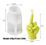 1 x RAW Customer Returns Middle Finger Candle Mold, 3D Hand-Molded Silicone Resin Mold For Scented Candle Soap Wax Cake Mold,L - RRP €28.9