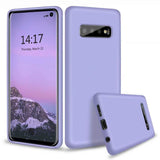 1 x Brand New NiaCoCo Ultra Thin Shockproof Silicone Liquid Gel Soft Microfiber Rubber Stripe Blue Purple Case for Samsung Galaxy S10 Plus - RRP €9.99