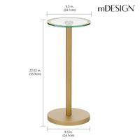 1 x RAW Customer Returns mDesign small side table made of metal and glass stylish glass table for the living room or bedroom minimalist coffee table with fashionable design brass-colored - RRP €61.99