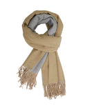 3 x Brand New Aurora Design Scarf Women Warm Double Side Cotton with Tassels Soft Large REUSEABLE Brown , W60 L190 - RRP €69.18