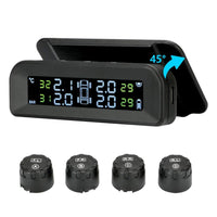 1 x RAW Customer Returns Jansite TPMS Solar Tire Pressure Monitoring System 22-87 psi Windshield Mount with 4 External Sensors Car Tire Wireless Real Time Alarm System - RRP €36.38