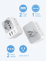 1 x RAW Customer Returns TESSAN travel adapter USA, America Germany plug with 2 USB, socket adapter travel plug power adapter for Canada Thailand Mexico wall charger charging station - RRP €19.18