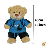 1 x RAW Customer Returns 40cm Blue Dinosaur Hoodie - Teddy Outfit Clothing- Teddy Bear Not Included - RRP €17.9