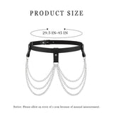 1 x Brand New Ushiny Punk Lesther Waist Chain Belt Black Gothic Body Waist Belt Layered Body Jewelery for Cosplay Party Rave Halloween Costume, Black, M - RRP €27.6