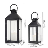 3 x RAW Customer Returns JHY DESIGN Set of 2 Decorative Lanterns 44.5 cm 24 cm High Lanterns Outdoor Black Candle Lanterns Large Hanging Lantern for Indoor Events Parity Weddings Vintage Style Decorative Black  - RRP €196.26