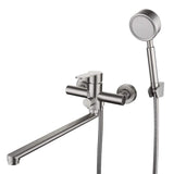 1 x RAW Customer Returns HomeLava Bathtub Faucet Wall Mounted Bathroom Shower Set Bath Mixer with Hand Shower Bathtub Faucet Bathroom Faucets Shower Faucet Brushed Stainless Steel for Shower Bathtub - RRP €85.99