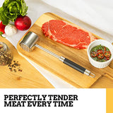 1 x RAW Customer Returns MOUNTAIN GRILLERS Meat Tenderizer Double-Sided Stainless Steel Meat Hammer to Flatten and Soften Meat - Meat Flatter for Schnitzels, Steaks - Rustproof, Dishwasher Safe - RRP €11.99