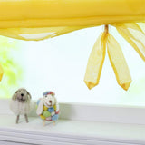 1 x RAW Customer Returns ESLIR Roman blind with loops curtains kitchen Roman blinds transparent loop blind curtains modern voile yellow W x H 100x155cm 1 piece - RRP €19.15