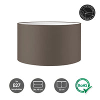 1 x RAW Customer Returns Home Sweet Home Modern Bling Lampshade cylinder 40 40 22cm Dove gray Cotton fabric lampshade for E27 connection RoHS tested for floor lamp, wall lamp - RRP €50.41