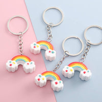 2 x Brand New PRETYZOOM 5Pcs Rainbow Keychain Funny Small Keyring Key Holder Key Decoration for Women Girls Kids - RRP €19.38