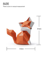 1 x RAW Customer Returns Amoy-Art Fox Figures Sculpture Fox Decor Animal Statue Modern Arts Living Room Art Polyresin Geometric Gift Red 10cm - RRP €24.98