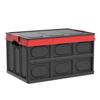 1 x RAW Customer Returns Pack of 2 foldable storage containers with lids, plastic folding boxes, transport boxes, 30L storage containers for clothes, books, snack storage boxes, shelf baskets, storage box - black - RRP €30.16