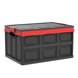 1 x RAW Customer Returns Pack of 2 foldable storage containers with lids, plastic folding boxes, transport boxes, 30L storage containers for clothes, books, snack storage boxes, shelf baskets, storage box - black - RRP €30.16