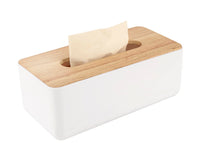 1 x RAW Customer Returns Wooden cosmetic tissue box, 26x13x11cm tissue dispenser, practical tissue box, rectangular tissue box for standard - RRP €15.99