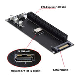 1 x RAW Customer Returns CY PCIe to SFF-8611 Adapter, Oculink SFF-8612 SFF-8611 to PCIe PCI-Express 16x 4X Adapter with SATA Power Port for Mainboard Graphics Card - RRP €25.79