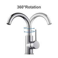 1 x RAW Customer Returns Auralum bathroom tap, 360 degree rotatable, bathroom tap, high brass chrome, high basin mixer with 60 cm hose, single lever mixer tap for bathroom kitchen - RRP €40.33