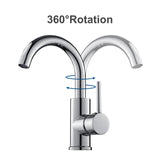 1 x RAW Customer Returns Auralum bathroom faucet 360 degree rotatable, bathroom faucet high brass chrome, wash basin faucet high with 60CM hose, single lever mixer wash basin for bathroom kitchen - RRP €37.37