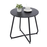 1 x RAW Customer Returns Fokebel side table, small metal side table, round garden side table, coffee table coffee table with adjustable table legs black, 45x45H cm  - RRP €31.98