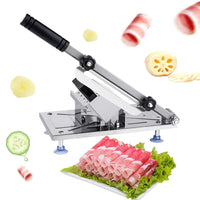 1 x RAW Customer Returns Manual Frozen Meat Slicer Manual Meat Slicer Meat Slicer Stainless Steel Cutting Machine 0.3mm-8mm Adjustable Thickness Meat Slicer for Herbs Ginseng Nougat Bacon - RRP €39.99