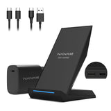 1 x RAW Customer Returns NANAMI Wireless Charger with 30W USB-C Charger - 2 in 1 Inductive Charging Stand with Connection, Qi Wireless Charging Station for iPhone 16 15 14 13 12 11 XS Max X XR 8 Plus, Samsung Galaxy S24 S23 S22 S21 - RRP €29.84