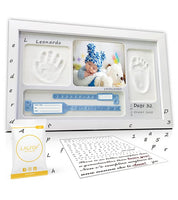 1 x RAW Customer Returns LALFOF 7in1 Newborn Hand and Footprint Frame with Name and Object Holder. Customizable Newborn Imprint Frame Baby Birth List . Newborn Hand and Foot Imprint Kit Dermatologically Tested - RRP €21.98