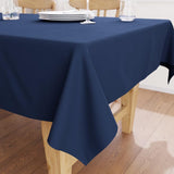 2 x RAW Customer Returns Encasa Cotton Canvas Tablecloth Scotch Blue Solid Color Rectangular Size 140x230 cm Dining Table Cloth for Decoration Machine Washable - RRP €57.96