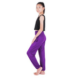 1 x Brand New Lofbaz Children s Yoga Pants High Waist Sports Pants Workout Trousers Casual Clothing Pajamas Purple 5-6 Years - RRP €21.6