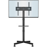 1 x RAW Customer Returns BONTEC TV Stand with Wheels for 23 to 60 Inch Plasma LCD LED TVs, Standing TV Stand with Laptop Shelf, Mobile TV Stand with Adjustable Height up to 25 kg. Max VESA 400x400 mm - RRP €56.05