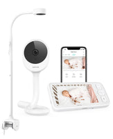 1 x RAW Customer Returns NETVUE Peekababy baby monitor with camera APP, baby monitor with 5 screen, 4-in-1 holder, video baby monitor with night vision, baby camera with crying motion detection, sleep analysis, 2-way audio, VOX - RRP €156.29