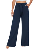 1 x RAW Customer Returns Tapata women s wide leg pants elegant with pockets high waist tailored yoga pants, Tall Long Regular Petite for everyday wear elegant pants blue, XL - RRP €36.29