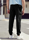 1 x RAW Customer Returns Elegancity Black Cargo Pants Men Chinos 6 Pockets Jogging Pants with Elastic Waist L - RRP €38.99