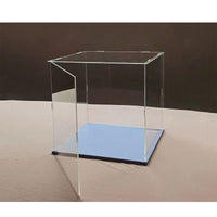 1 x RAW Customer Returns Easy to Open Clear Acrylic Display Case-Assemble Countertop Box with White Base, Dustproof Showcase 45x30x30cm 18x12x12inch  - RRP €73.61